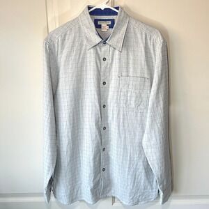Carbon 2 Cobalt Button‎ Down Shirt Long Sleeve Blue Stitch Cotton Canvas Mens M